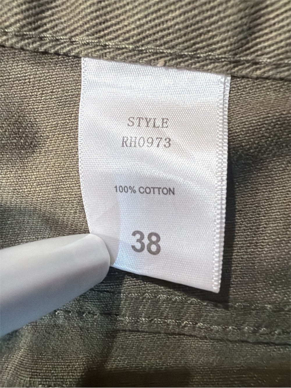 Olive Green Distressed Cutoff Shorts Men’s 38 100% Cotton Raw Hem - Picture 3 of 10